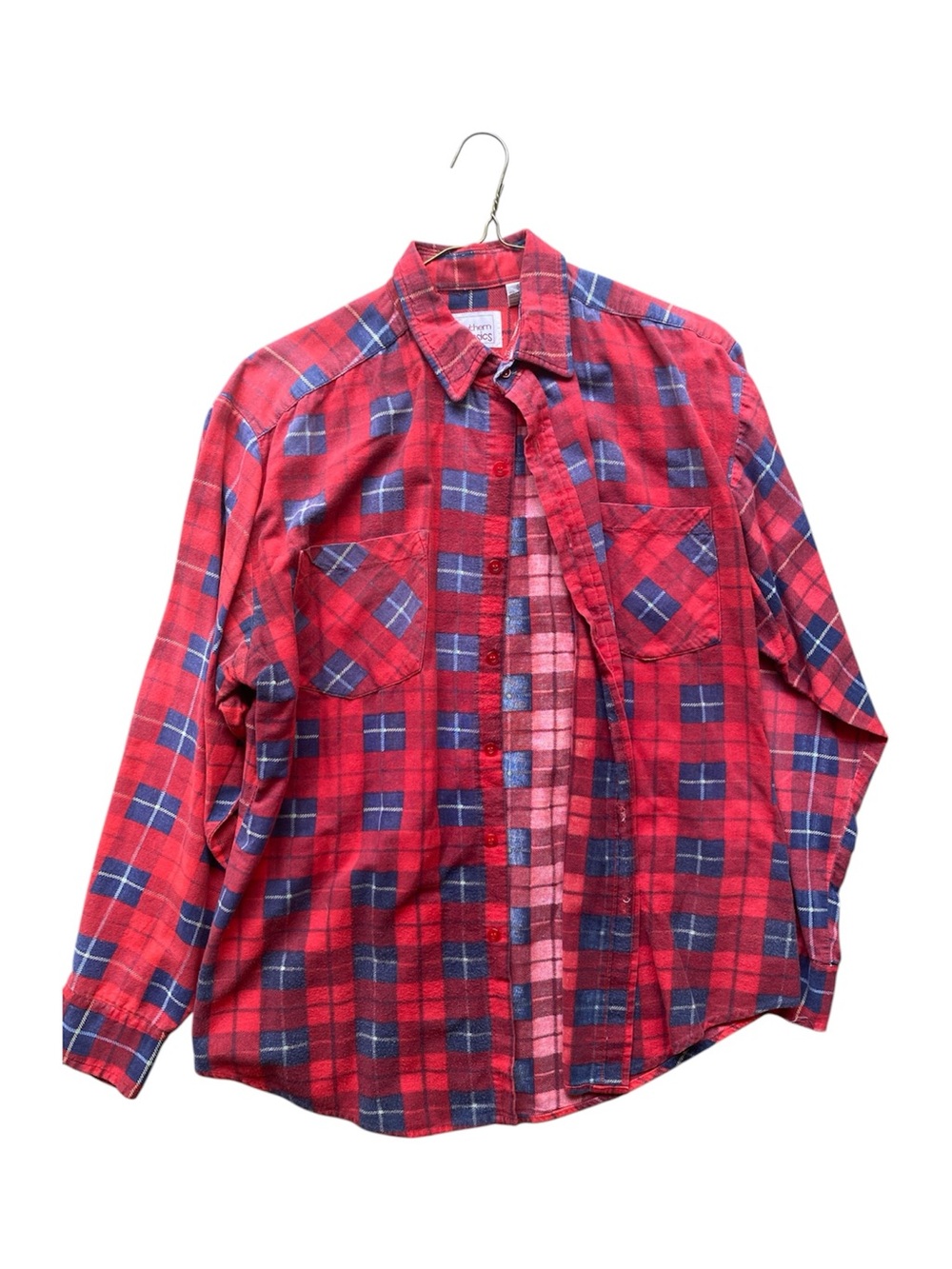 Red Plaid Casual Button-Down Shirt